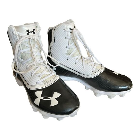 Under Amour Highlight Football Cleats. White/Black. Size: 7.5 Mens - Picture 4 of 10